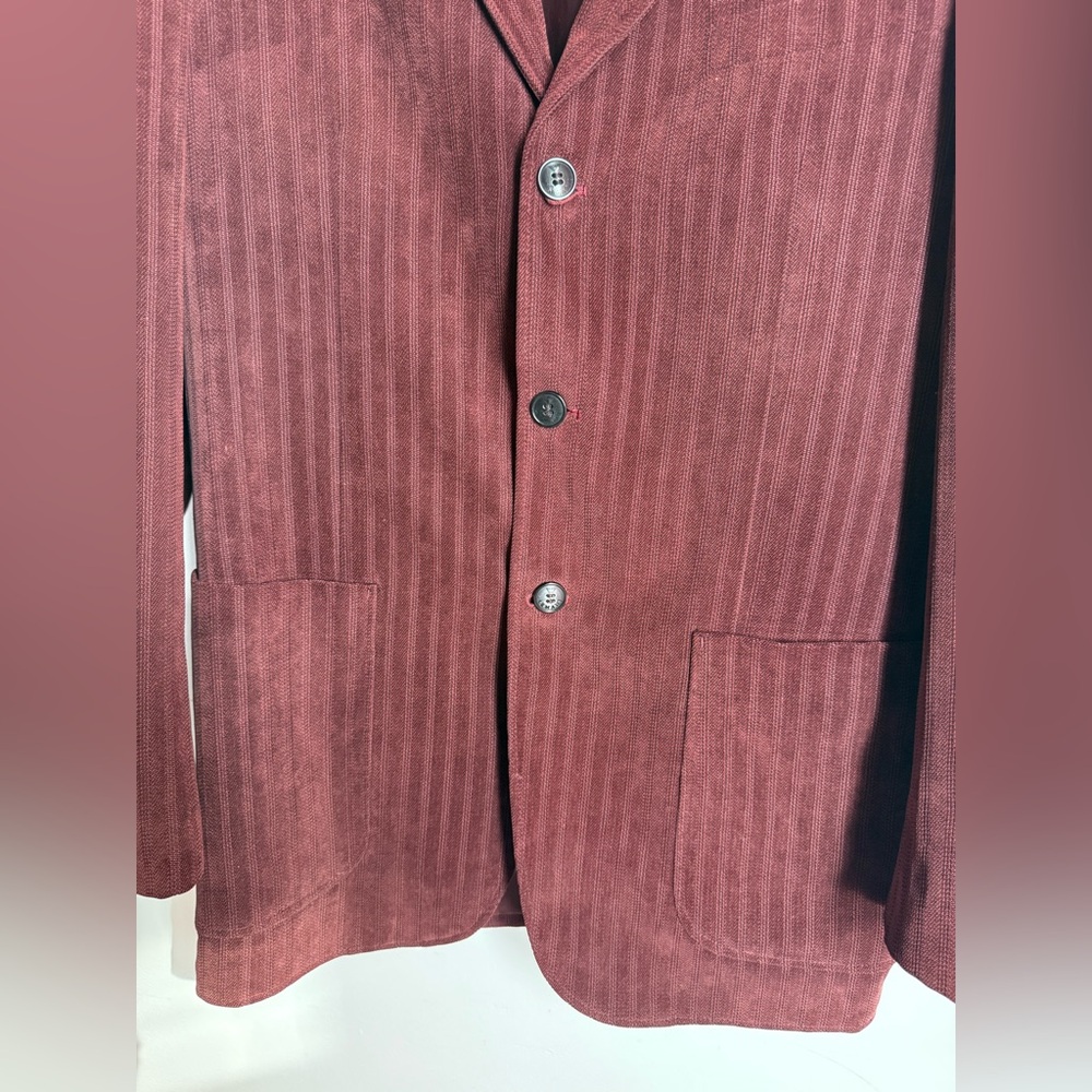 Giorgio Armani Men's Corduroy Blazer In Rust Red - image 4